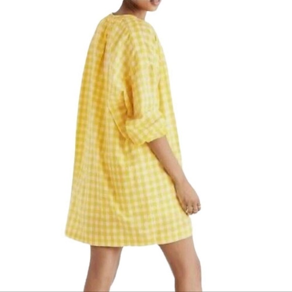 Madewell Yellow Gingham Tunic Dress - Small - Picture 5 of 16